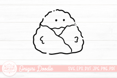 Cute Onigiri Line Doodle Clipart Product Image 1