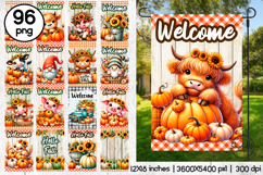 Hello fall garden flag sublimation designs bundle Product Image 1