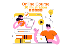 10 Online Course Vector Illustration Product Image 1