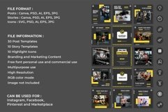 Online Fitness Yellow Instagram Templates | CANVA-PS-AI Product Image 2