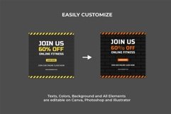 Online Fitness Yellow Instagram Templates | CANVA-PS-AI Product Image 6