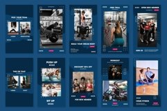Online Fitness Navy Instagram Templates | CANVA-PS-AI Product Image 5