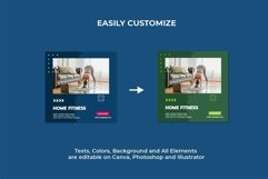 Online Fitness Navy Instagram Templates | CANVA-PS-AI Product Image 6