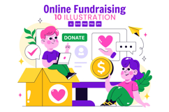 10 Online Fundraising Illustration Product Image 1