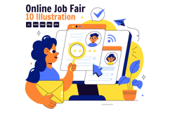 10 Online Job Fair Illustration Product Image 1