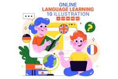 10 Online Language Learning Illustration Product Image 1