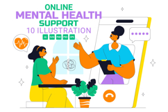 10 Online Mental Health Support Illustration Product Image 1