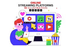 10 Online Streaming Platforms Illustration Product Image 1