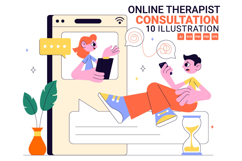 10 Online Therapist Consultation Illustration Product Image 1