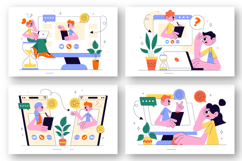 10 Online Therapist Consultation Illustration Product Image 3