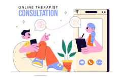 10 Online Therapist Consultation Illustration Product Image 4