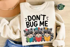 Don’t Bug Me, Funny Raccoon Bookish PNG, Funny Book Lover Product Image 3