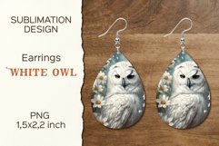 Flower Owl| Earring Teardrop | Sublimation Design Product Image 1