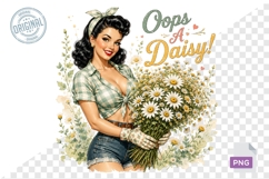 Oops A Daisy Funny Gardening Quote PNG Design Art Product Image 1