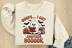 Oops I Got Another Book PNG, Boo Ghost Read Book PNG, Spooky Product Image 8