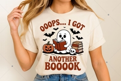 Oops I Got Another Book PNG, Boo Ghost Read Book PNG, Spooky Product Image 2
