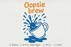 Retro Coffee Line Art Clipart, Funny Puns SVG | PNG | EPS Product Image 1