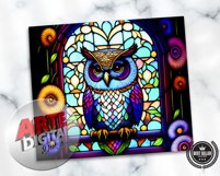 Owl Stained Glass I Tumbler Sublimation Design Product Image 7