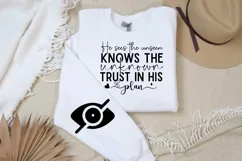 He Sees The Unseen Knows Sleeve SVG, Christian SVG Design Product Image 3
