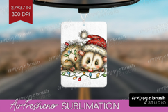 Opossum Tangled In Christmas Lights Air Freshener PNG Funny Product Image 1