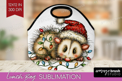 Opossum Tangled In Christmas Lights Lunch Bag Funny Xmas Bug Product Image 1