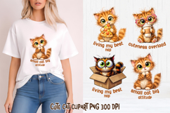 Funny cat clipart | Sarcastic quotes cute cat sublimation Product Image 1