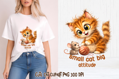 Funny cat clipart | Sarcastic quotes cute cat sublimation Product Image 1
