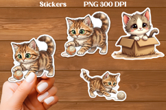 Funy cat sticker printable | Cat lover sticker PNG Product Image 1