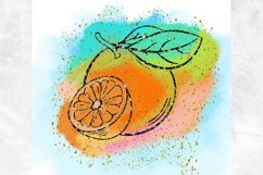 Orange Fruit Tumbler Wrap 20oz Skinny Sublimation Design Product Image 2