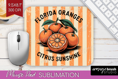 Orange Vintage Fruit Mouse Pad Sublimation Summer Mousepad Product Image 1
