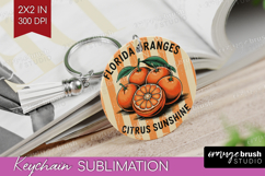 Orange Vintage Fruit Keychain PNG Summer Keychain Product Image 1