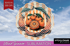 Orange Vintage Fruit Wind Spinner Sublimation PNG Summer Product Image 1