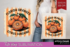 Orange Vintage Fruit Tote Bag Summer Tote Bag PNG Product Image 1