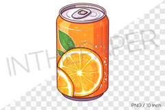 Orange can PNG Drink Clipart beverage summer cartoon illust Product Image 1
