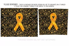 Orange Awareness Ribbon, 20oz Skinny Tumbler Sublimation Product Image 2