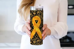 Orange Awareness Ribbon, 20oz Skinny Tumbler Sublimation Product Image 3