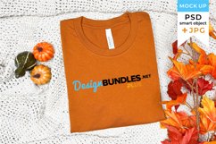 Orange bella canvas mockup Fall | Autumn t-shirt mockup Product Image 1