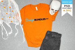 Orange Bella canvas mockup Halloween, Shirt mockup halloween Product Image 1