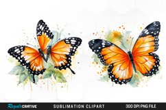Orange And Black Butterfly Clipart Bundle Product Image 4
