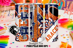 Orange Blue Cheer Tumbler PNG | Glitter Wrap Product Image 2
