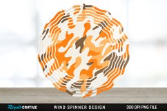 Orange Camo Wind Spinner Sublimation PNG Design Product Image 1