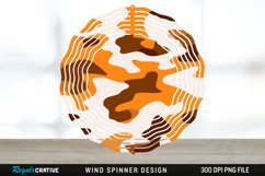 Orange Camo Wind Spinner Sublimation PNG Design Product Image 1