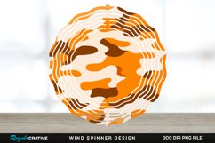 Orange Camo Wind Spinner Sublimation PNG Design Product Image 1