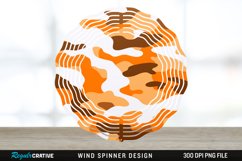 Orange Camo Wind Spinner Sublimation PNG Design Product Image 1