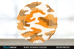 Orange Camo Wind Spinner Sublimation PNG Design Product Image 1