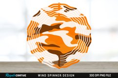Orange Camo Wind Spinner Sublimation PNG Design Product Image 1