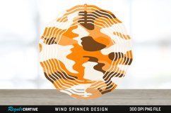 Orange Camo Wind Spinner Sublimation PNG Design Product Image 1