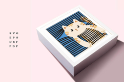 Cute Orange Tabby Cat 3D Shadow Box SVG, Cat Lover Gift. Product Image 2