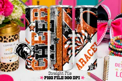 Orange Black Cheer Tumbler PNG | Glitter Wrap Product Image 2