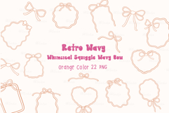 Retro Wavy Bows Outline Frame Whimsical Squiggle Product Image 1